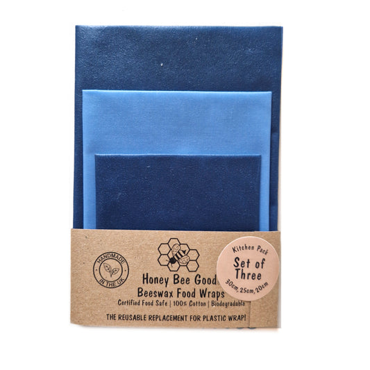 *Earth Tones Set of 3 Beeswax Food Wraps | Sky